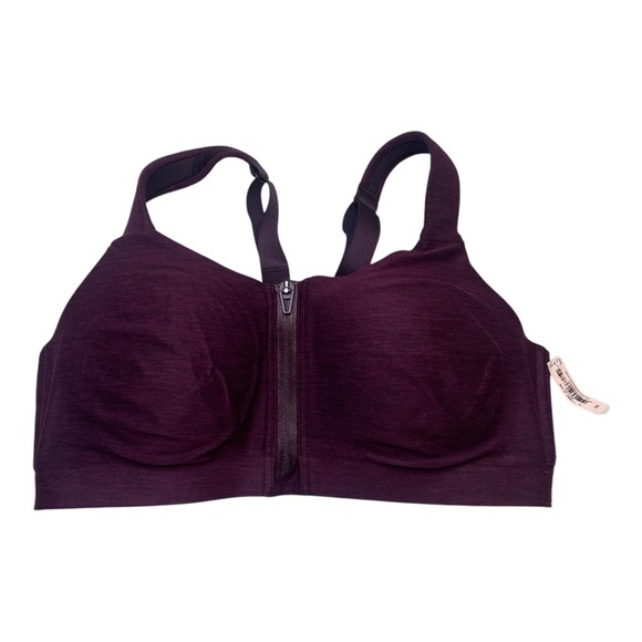 Victoria’s Secret Sports Knockout Zip Front Closure Maroon Sports Bra 34D New - Picture 1 of 10